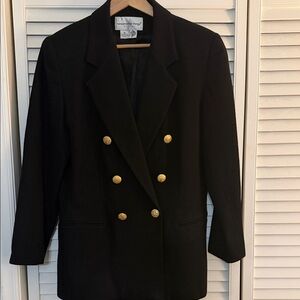 Classic Black Blazer with Gold Buttons